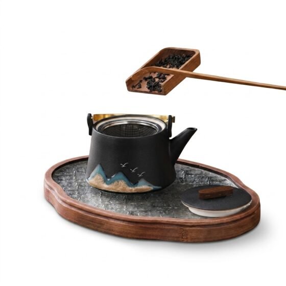 Cultural Creative China-Chic Handle Pot Tea Set Cups